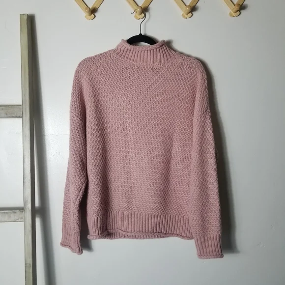 TECREW PINK MOCK SWEATER SIZE MEDIUM - Picture 2 of 10